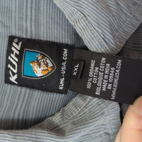Kuhl Blue/Gray Short Sleeve Button Down Shirt - Size 2XL - Picture 5 of 8